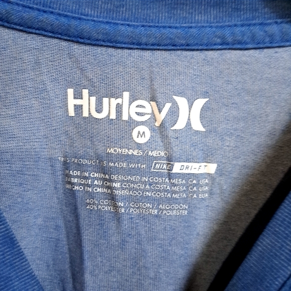 Hurley | Blue Men's T-Shirt - Picture 6 of 9